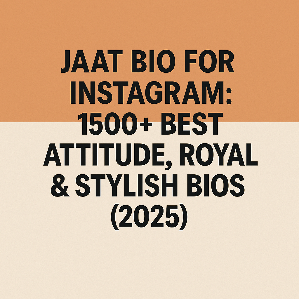 Jaat Attitude Bio For Instagram